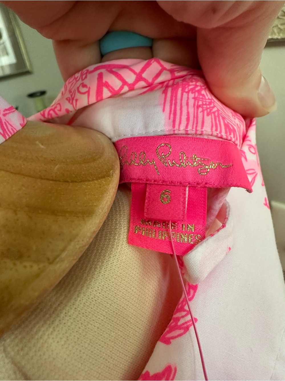 NWT Lilly Pulitzer Pink Anniversary Toile Print Tie Waist Palm Beach Dress sz 6 - Picture 8 of 8